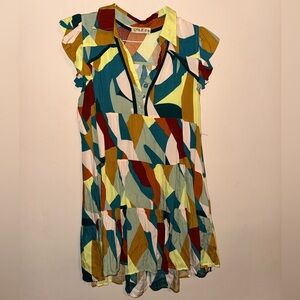 Colorful Geometric Pattern Dress